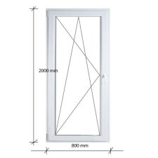 Decco 80×200 Erkélyajtó Bukó-Nyíló 2 rétegű üvegezéssel nyílászáró