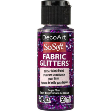 DecoArt Csillámos Textilfesték 59 ml Sugar Plum SoSoft Fabric Glitters (1 db) textilfesték