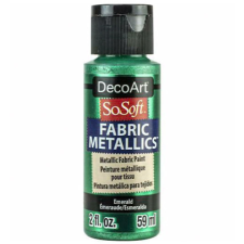 DecoArt Metál Textilfesték 59 ml Emerald SoSoft Fabric Metallics (1 db) textilfesték