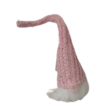Decoration & Desing Textil manó világító 15cm rózsa-fehér karácsonyfadísz