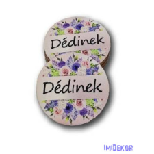 Dédinek kör 5cm - Púder háttér+virág minta dekorációs kellék