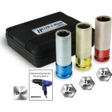 DEDRA Hillen & Mohr Légkulcs Készlet Alufelnihez 17-19-21 mm 1/2" (17M003) szerszám kiegészítő