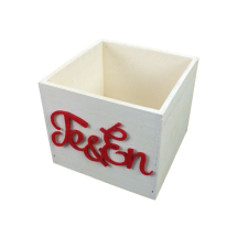 Dekoláda fehér kocka Te & Én felirattal 13x13cm dekorációs kellék