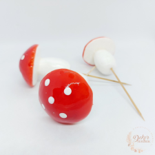  Dekor gomba - közepes - piros dekorációs kellék