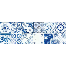  Dekor Rako Majolika patchwork kék 20x60 cm fényes FINEZA45928 járólap