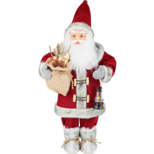 Dekorácia MagicHome Vianoce, Santa s lampášom, červený, 46 cm karácsonyi dekoráció