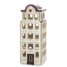  Dekoracja Domek Led kamionka brązowy, biały 26x10x11cm dekorációs kellék