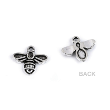 Dekoratív fém medál 12 x 14 mm méh platina medál