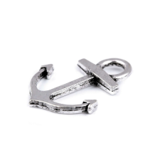 Dekoratív fém medál 14 x 18 mm Platina horgony medál