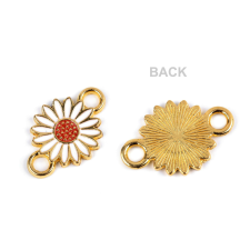  Dekoratív fém medál 14 x 21 mm Fehér virág medál