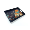  Dekoratív téglalap alakú tálca – 21,5x29 cm, kávé és virág mintás, vegyes dekor szám: 1