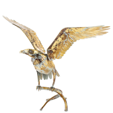  Dekorfigura Ptak metal złoty 60x75x42cm dekorációs kellék