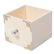  Dekorláda fehér kocka gombbal M11x13x13cm dekorációs kellék