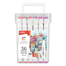 Deli Color Emotion Alkoholos kétvégű marker készlet - Vegyes színek (36 db / csomag) filctoll, marker