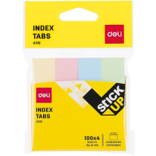 Deli Jelölőcímke, papír, 4x100 lap, 76x19 mm, DELI Stick UP, pasztell szín (DEA11002) post-it
