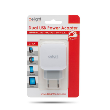 delight 55045-2WH hálózati adapter 2x USB fehér (55045-2WH) mobiltelefon kellék