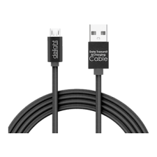 delight Adatkábel, Micro USB Led, fekete, 1 M kábel és adapter