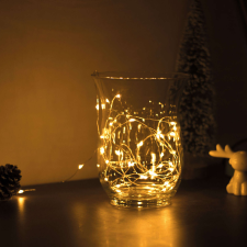 delight Meleg fehér, elemes LED Fényfüzér 50db izzóval 5,25m karácsonyfa izzósor
