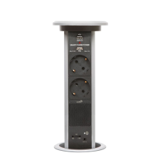 delight motoros rejtett elosztó 2 aljzat + 2xUSB + bluetooth + hangszóró (20450BS) villanyszerelés
