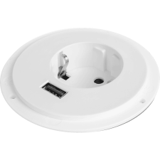 delight rejtett beépíthető konnektor, USB, Fehér (20461WH) hosszabbító, elosztó