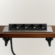 delight Rejtett elosztó - 4-es Felnyíló kivitel, szálcsiszolt hosszabbító, elosztó