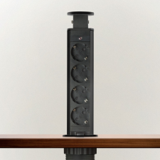 delight Rejtett elosztó 4-es matt fekete hosszabbító, elosztó