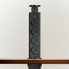 delight Rejtett elosztó 4-es szálcsiszolt titán fekete hosszabbító, elosztó