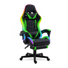 delight RGB LED-es gamer szék fekete-zöld forgószék