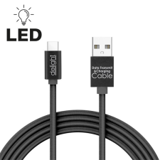 delight USB 2.0 kábel (A dugó / C dugó, 1 m, LED, fekete) kábel és adapter
