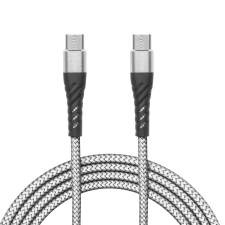 delight USB-C apa - USB-C apa Adat- és töltőkábel 2m - Fehér kábel és adapter