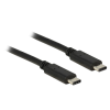 DELOCK 0,5m USB Type-C 2.0 apa - USB Type-C 2.0 apa fekete kábel