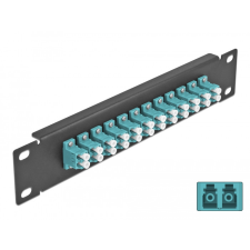 DELOCK 10 üvegszálas patch panel 12 portos LC Duplex vízkék 1U fekete egyéb hálózati eszköz