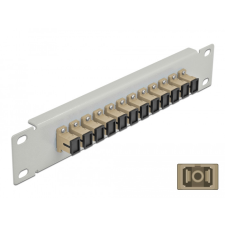 DELOCK 10 üvegszálas patch panel 12 portos SC Simplex bézs 1U szürke egyéb hálózati eszköz