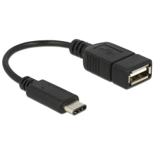 DELOCK 15cm USB Type-C 2.0 apa - USB 2.0 A típusú anya fekete adatkábel kábel és adapter