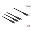 DELOCK 1 m hosszú, USB töltő kábel 3 az 1 USB Type-C apa Lightning -, Micro USB- és USB Type-C csa