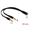DELOCK 1 x 3,5 mm-es 4-tűs anya sztereo jack - 2 x 3,5 mm-es, 3-tűs apa sztereo jack Headset adapter (65967) (Delock65967)