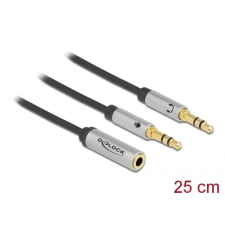 DELOCK 1 x 3,5 mm-es 4-tűs anya sztereo jack - 2 x 3,5 mm-es 3-tűs apa sztereo jack headset adapter (66740) (DL66740) kábel és adapter
