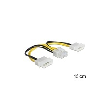 DELOCK 2 x 4 pin Molex (M) - 8 pin (M) EPS tápkábel 15 cm kábel és adapter