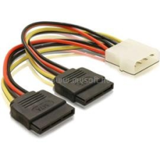 DELOCK 2 x SATA HDD - 4pin apa Molex hálózati kábel - 0,15m (DL60102) kábel és adapter