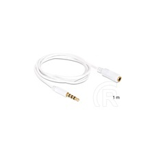 DELOCK 3,5 mm jack hosszabbító kábel (4 pin, fehér, 1 m) kábel és adapter