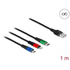DELOCK 3 az 1-ben Lightning,  Micro USB- és USB Type-C, USB töltő kábel (87277) (DE87277) kábel és adapter