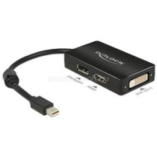 DELOCK 62623 passzív fekete adapter mini displayport apa &gt; Displayport / HDMI / DVI anya (DL62623) kábel és adapter