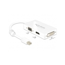 DELOCK 62630 mini DisplayPort apa -&gt; VGA / HDMI / DVI adapter fehér kábel és adapter