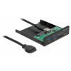 DELOCK 64058 3.5″ 3.2 Gen 1 USB elülső panel 1 x USB Type-C™ + 2 x A-típusú USB + SD és Micro SD csatlakozó