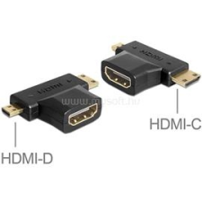 DELOCK 65446 HDMI-A anya > HDMI-C + HDMI-D apa adapter (DL65446) kábel és adapter
