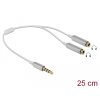 DELOCK - 65576 - Cable audio splitter stereo jack male 3.5mm 4 pin > 2x stereo jack female 3.5mm 4 pin 25cm