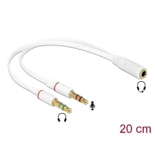DELOCK 65585 Headset Adapter 1 x 3.5 mm 4 pin Stereo jack anya > 2 x 3.5 mm 3 pin Stereo jack apa (iPhone) (D65585) kábel és adapter