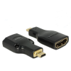DELOCK 65664 High-Speed HDMI Ethernett - HDMI micro-D apa -> HDMI-A anya 4K fekete