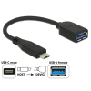 DELOCK 65684 USB 3.1 Type-C M - USB F Adapterkábel 0.1m Fekete