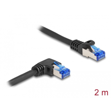 DELOCK 80223 S/FTP CAT6A 90° Patch Kábel 2m - Fekete kábel és adapter